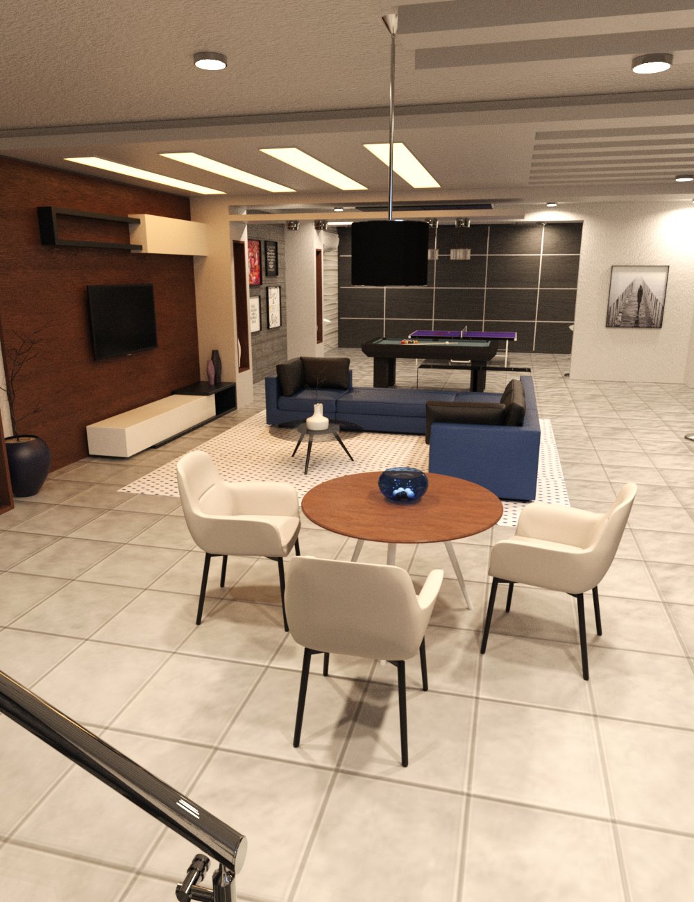 Basement Entertainment Room by: Tesla3dCorp, 3D Models by Daz 3D