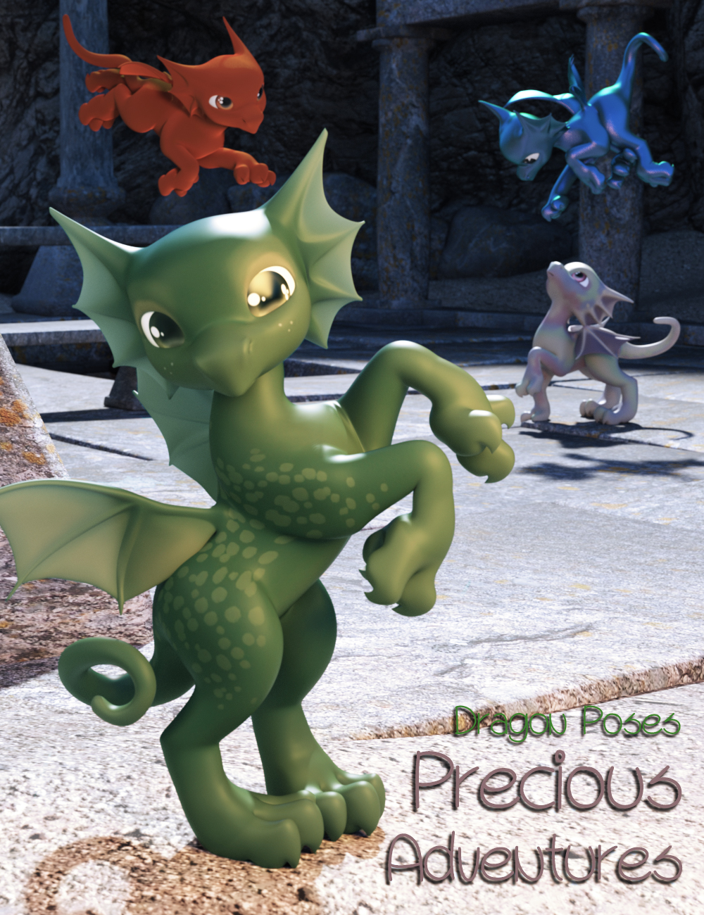 Precious Adventures Poses for Precious Dragon by: FeralFey, 3D Models by Daz 3D