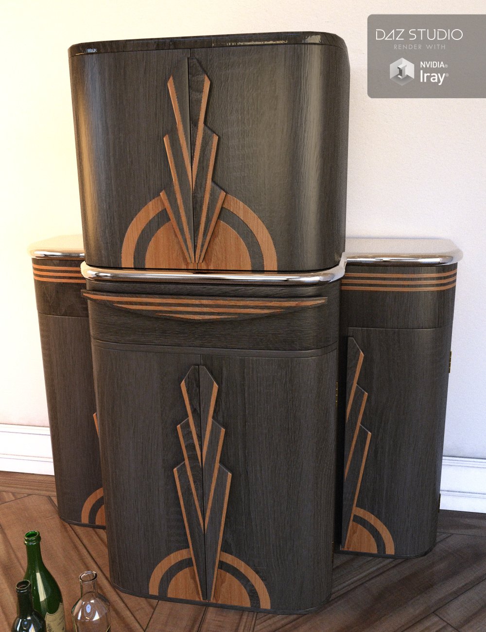 Art Deco Cabinet Art Deco Cabinet by: Merlin Studios, 3D Models by Daz 3D