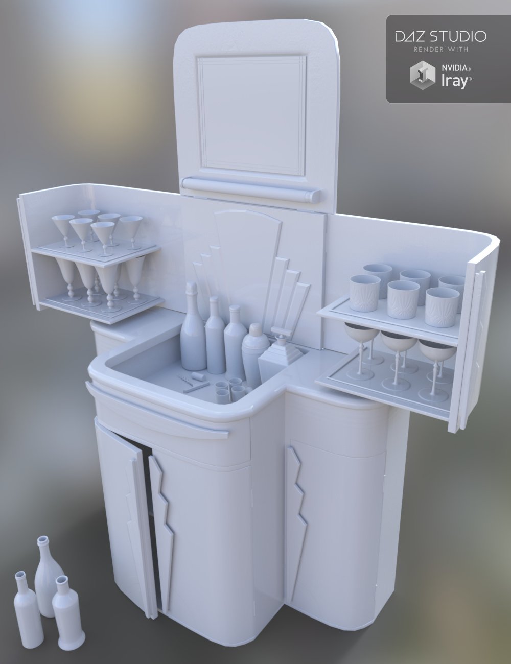 Art Deco Cabinet by: Merlin Studios, 3D Models by Daz 3D