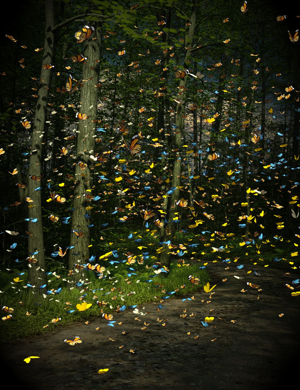 The Flock Butterflies Daz 3D