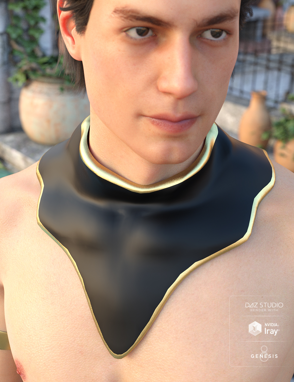 Fantasy Collar, Mask,and Cloak for Genesis 8 Male(s) by: JGreenleesPoisenedLily, 3D Models by Daz 3D