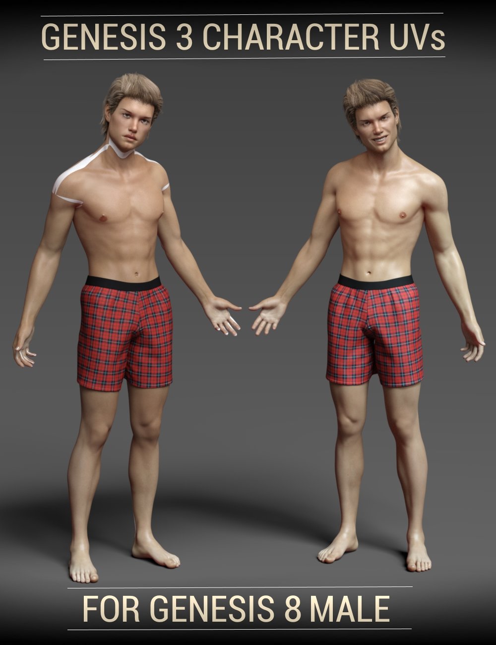 Genesis 3 Character UVs for Genesis 8 Male by: RedzStudio, 3D Models by Daz 3D
