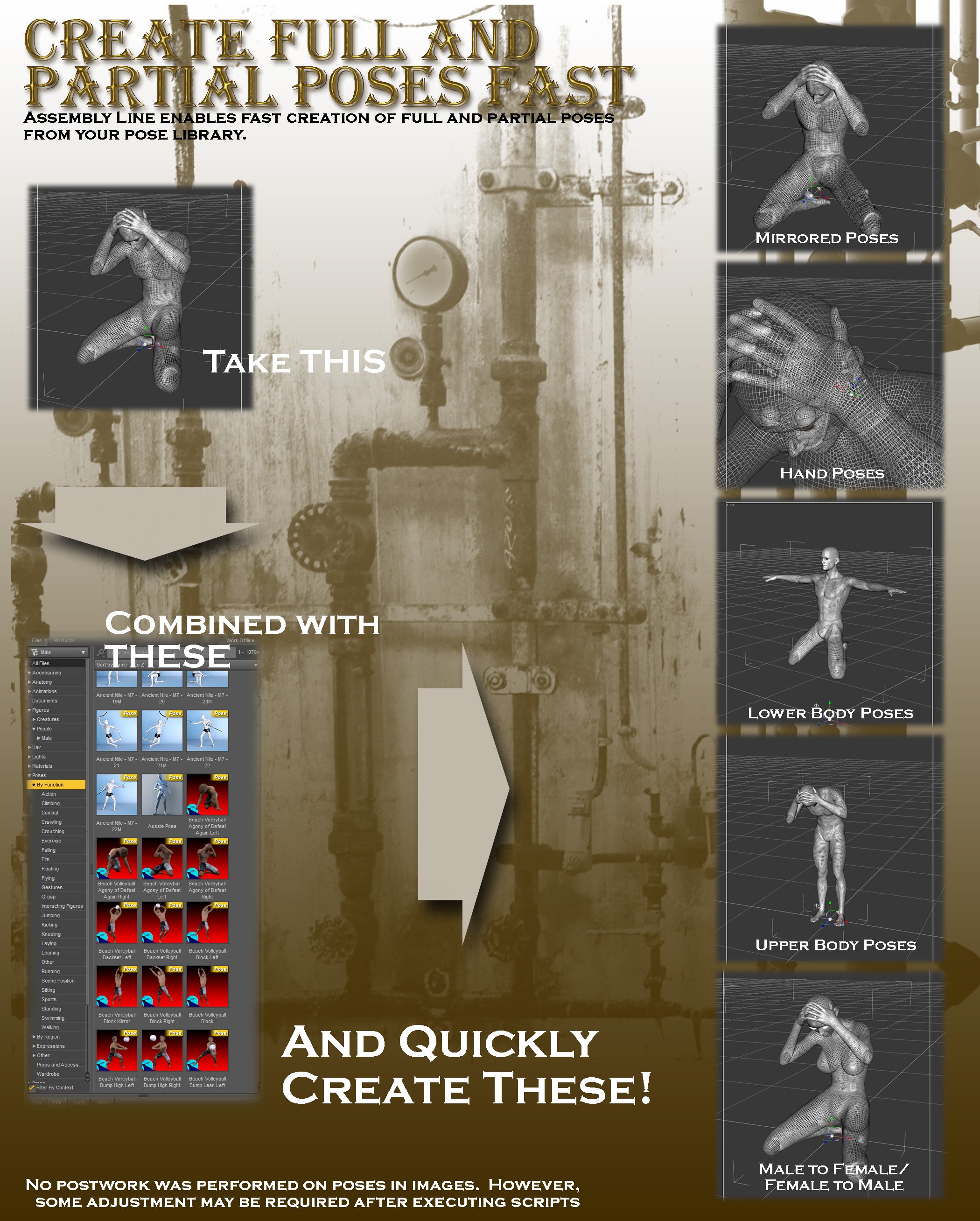 Assembly Line Pose Automation Kit Assembly Line Pose Automation Kit by: RiverSoft Art, 3D Models by Daz 3D