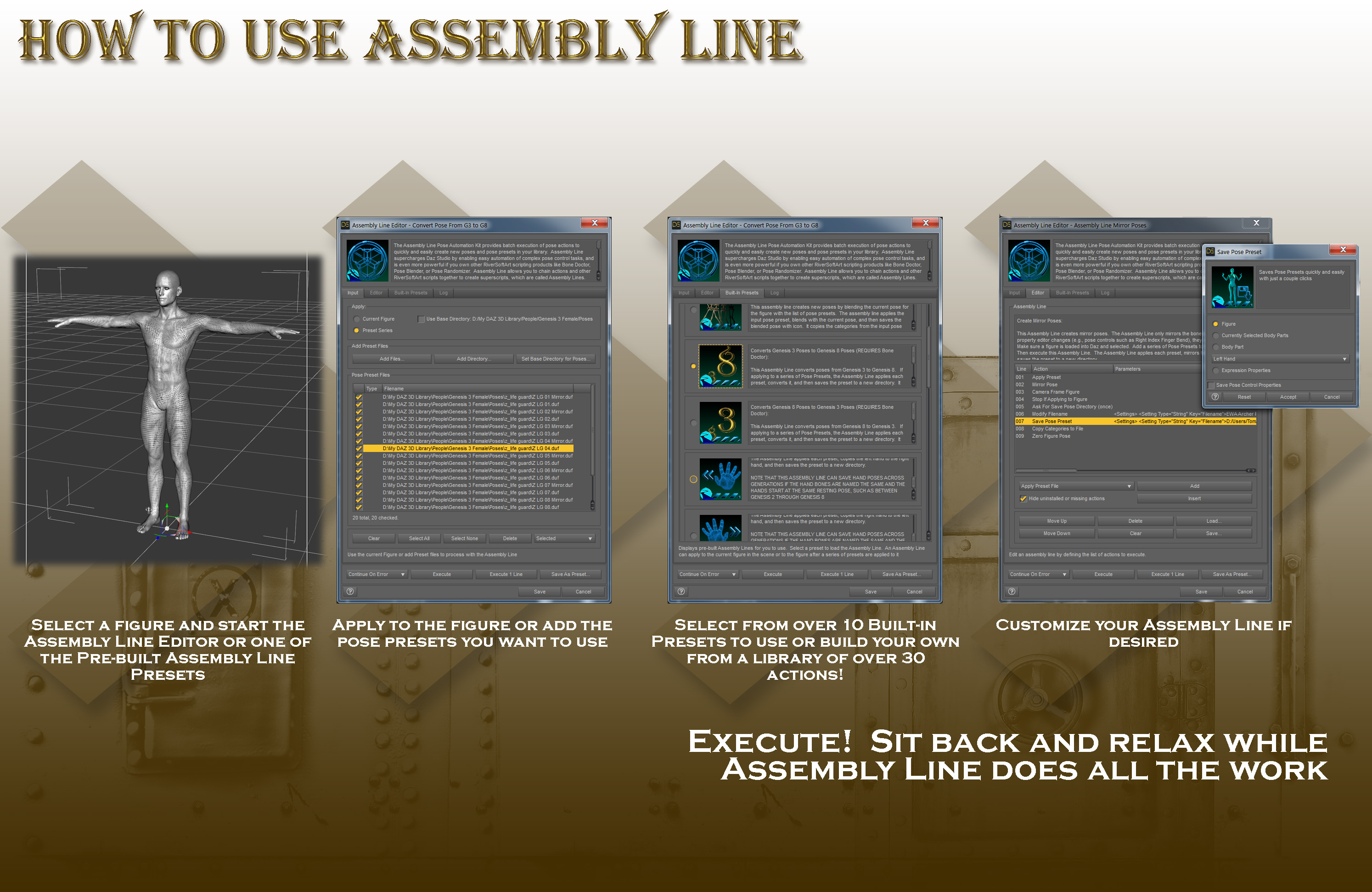 Assembly Line Pose Automation Kit by: RiverSoft Art, 3D Models by Daz 3D