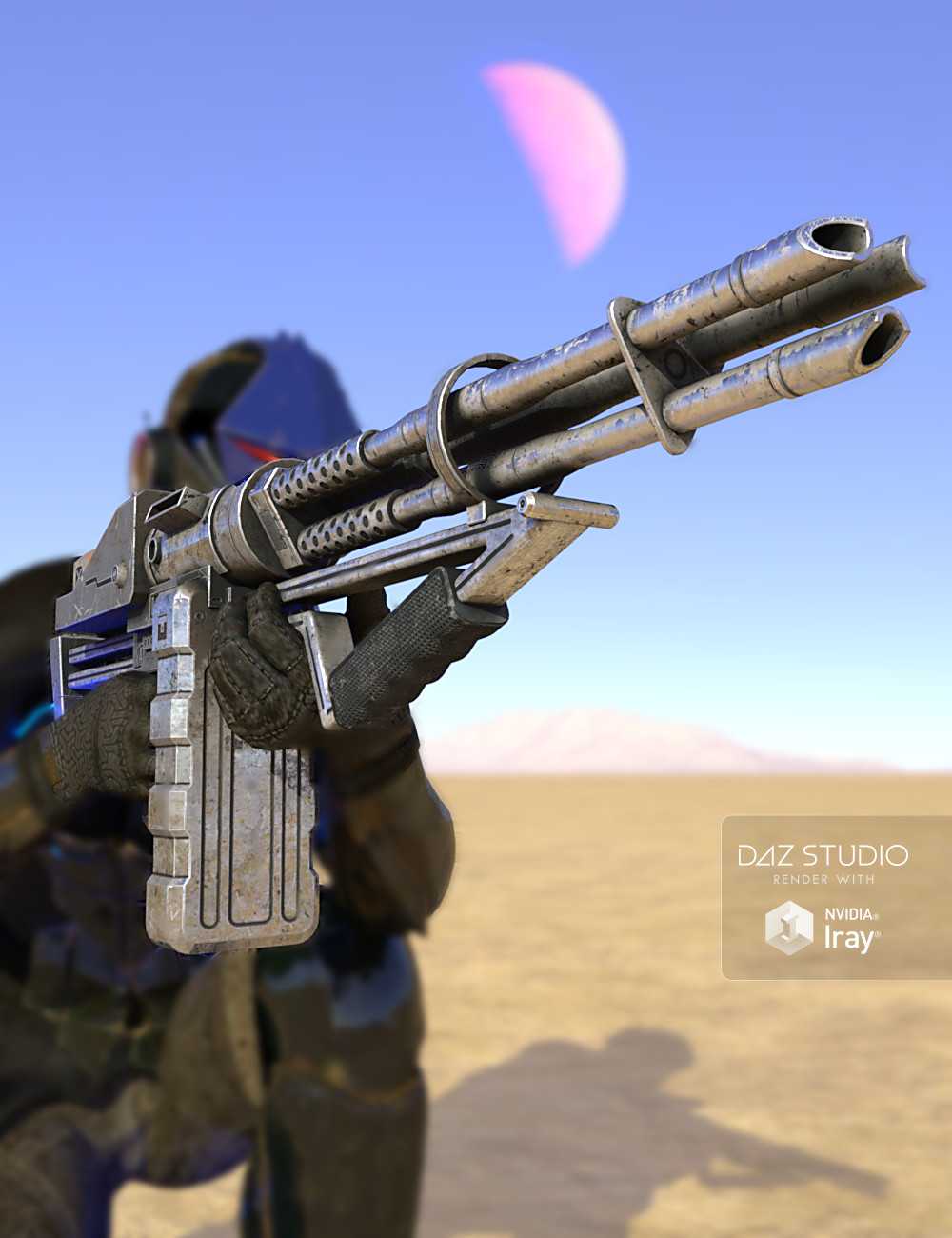 Vulcan Assault Rifle and Poses for Genesis 3 Male by: Sharktooth, 3D Models by Daz 3D