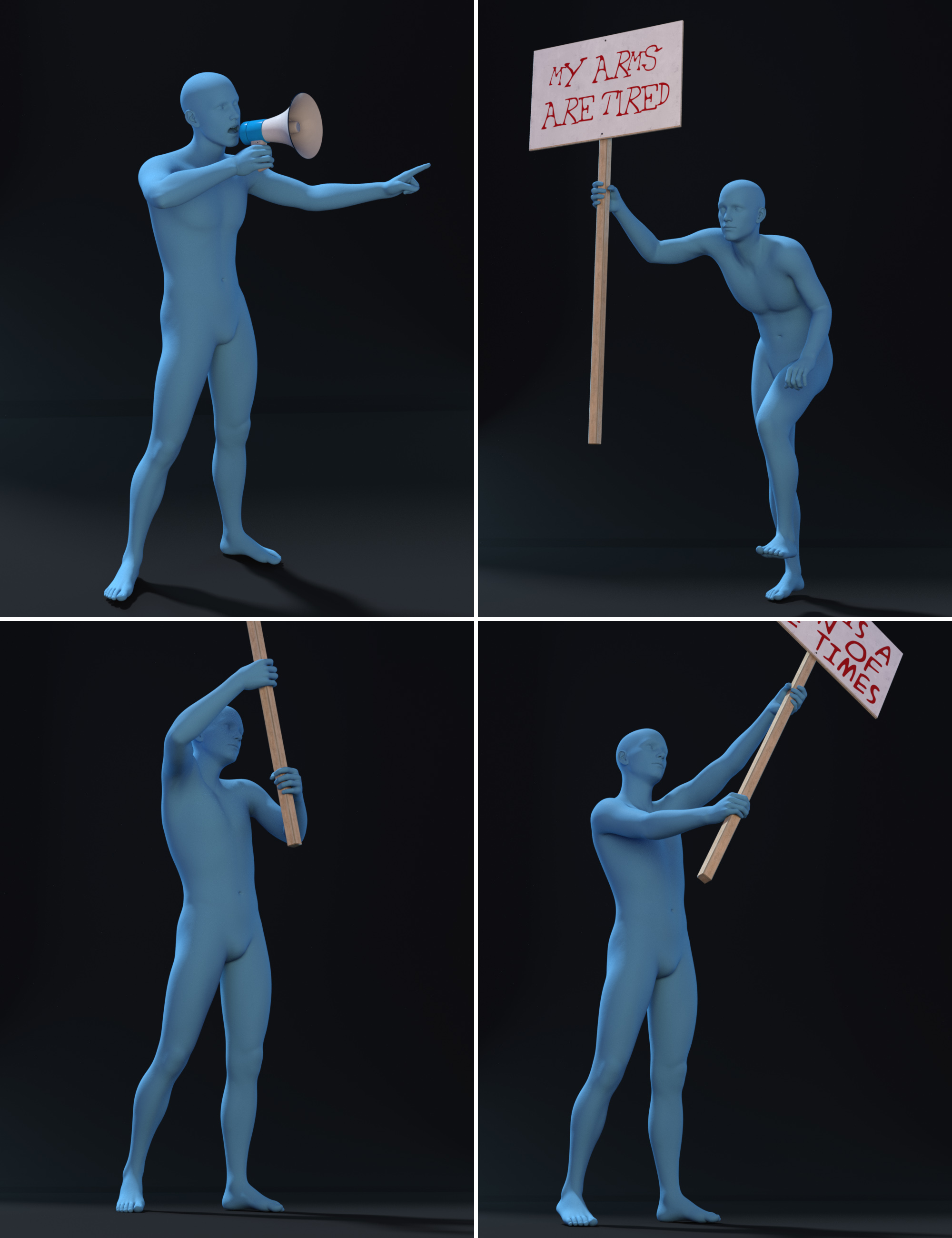 Demonstration Poses and Props by: Predatron, 3D Models by Daz 3D