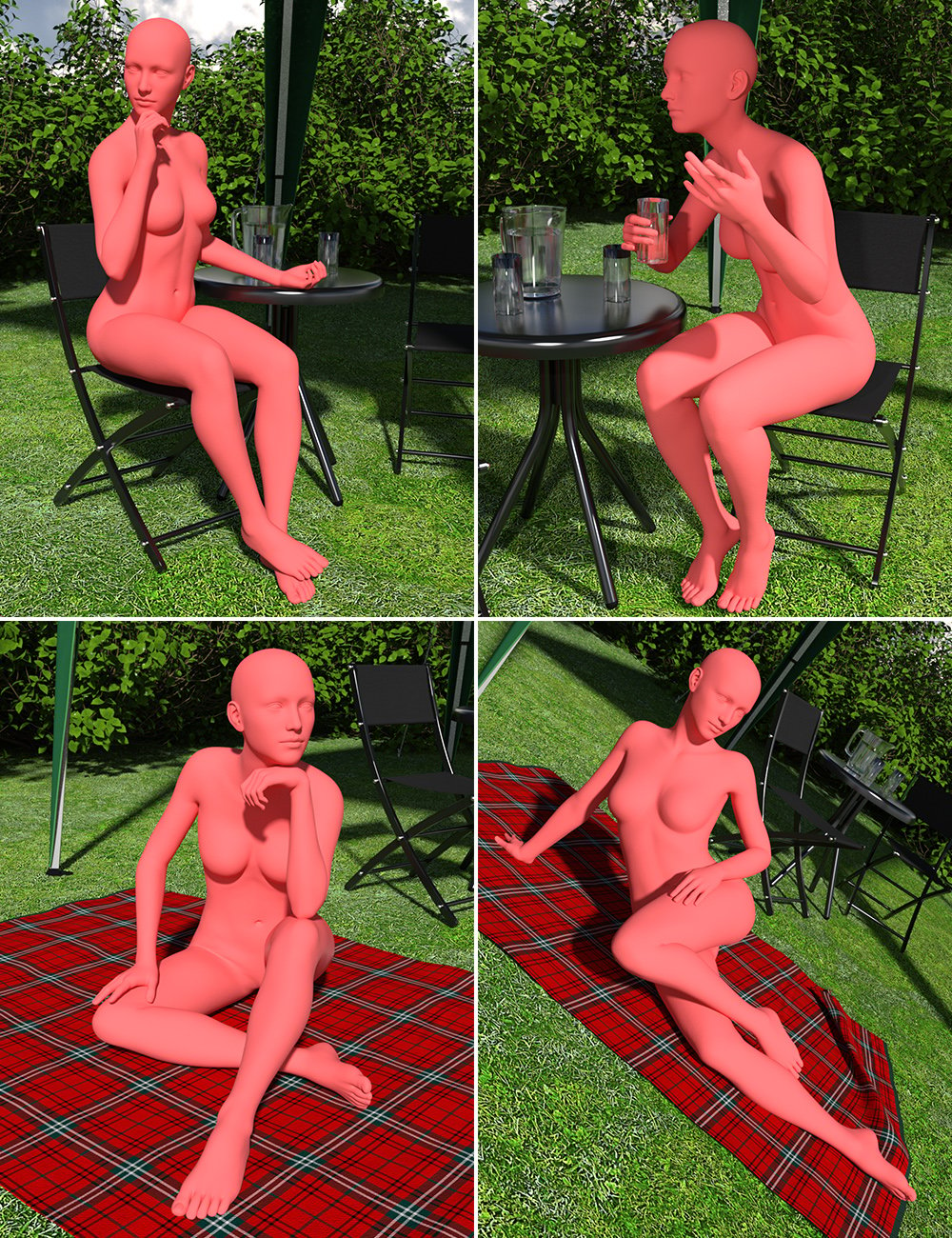 Gazebo Scene Poses by: Predatron, 3D Models by Daz 3D
