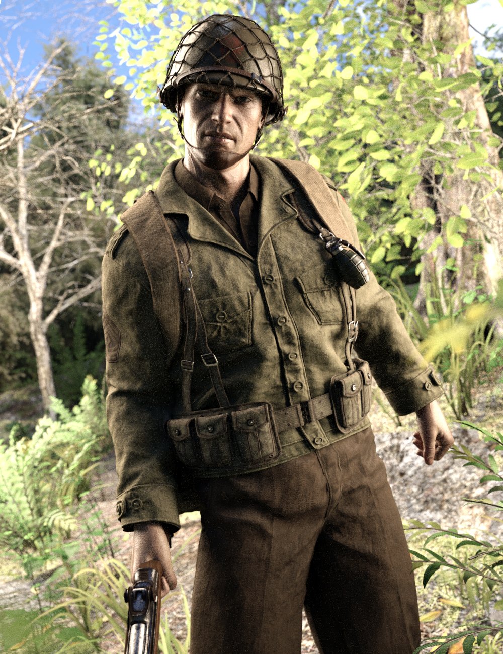World War II U.S. Uniform HD Textures by: Luthbellina, 3D Models by Daz 3D