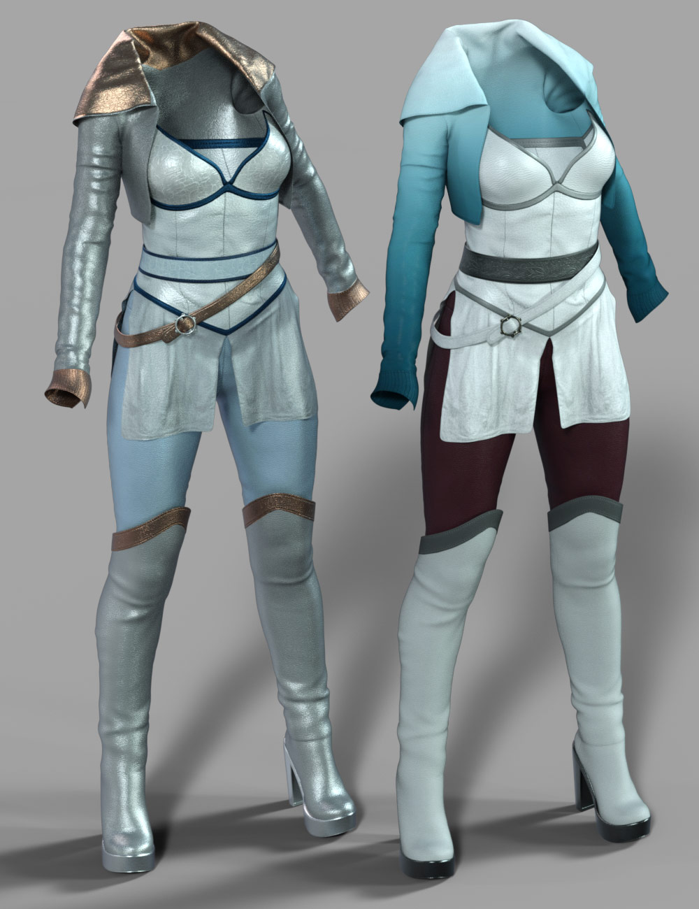 White Fox Outfit Textures by: DirtyFairy, 3D Models by Daz 3D