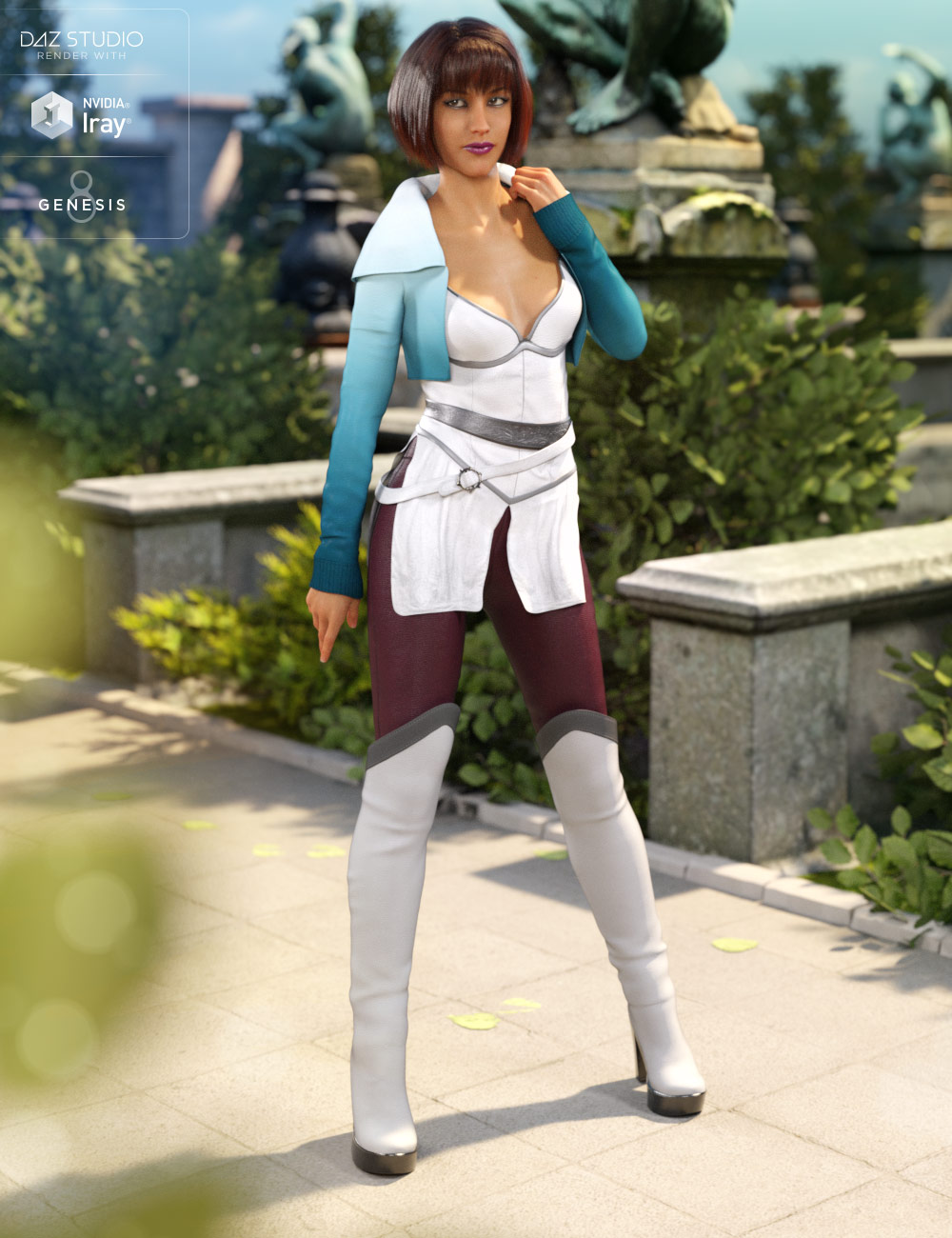 White Fox Outfit Textures by: DirtyFairy, 3D Models by Daz 3D