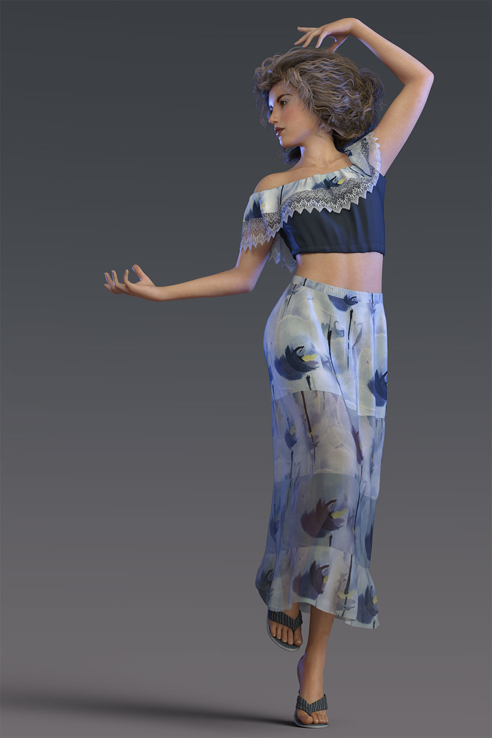 dForce Bardot Outfit for Genesis 8 Female(s) by: Mada, 3D Models by Daz 3D