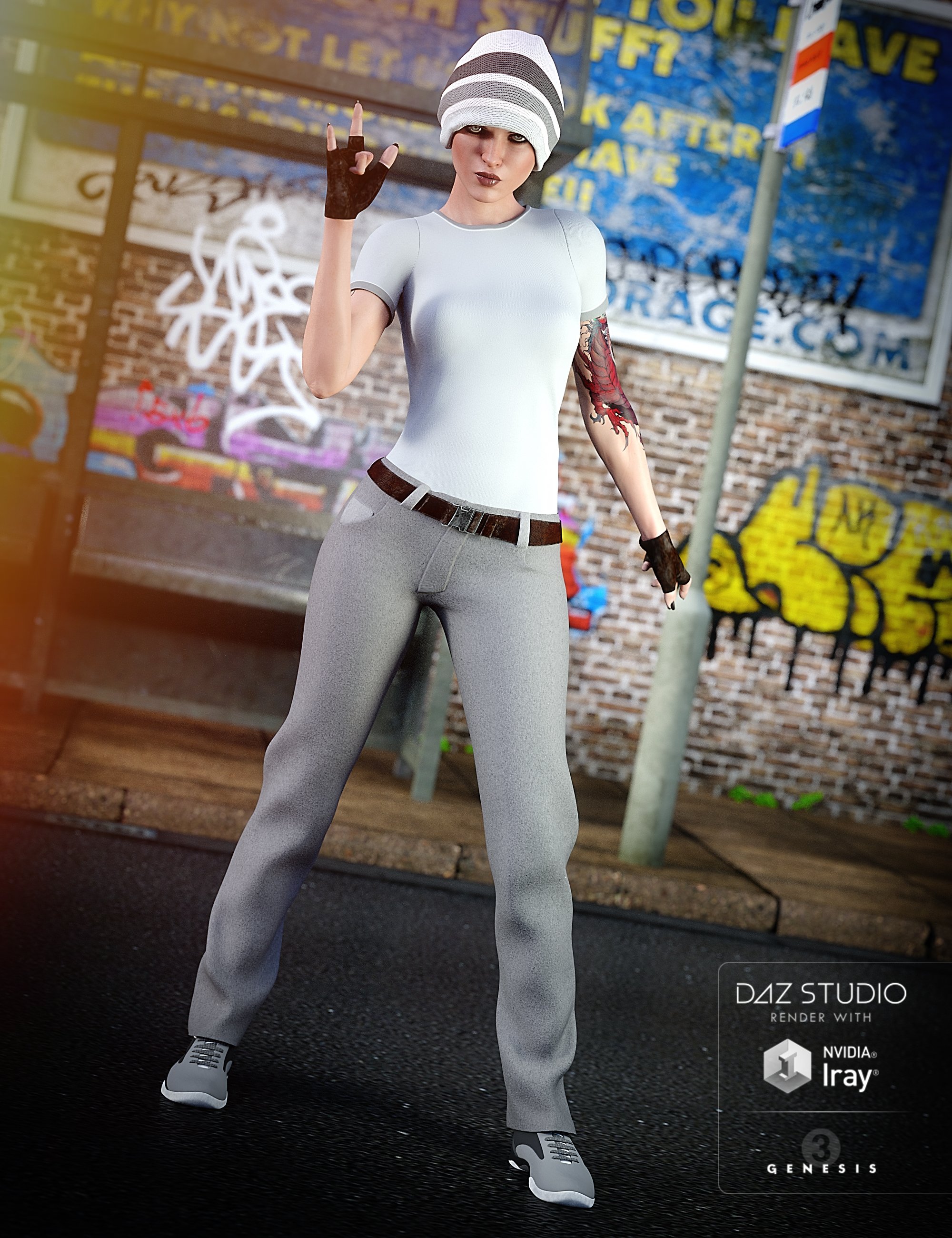 City Dweller Outfit for Genesis 3 Female(s) by: , 3D Models by Daz 3D