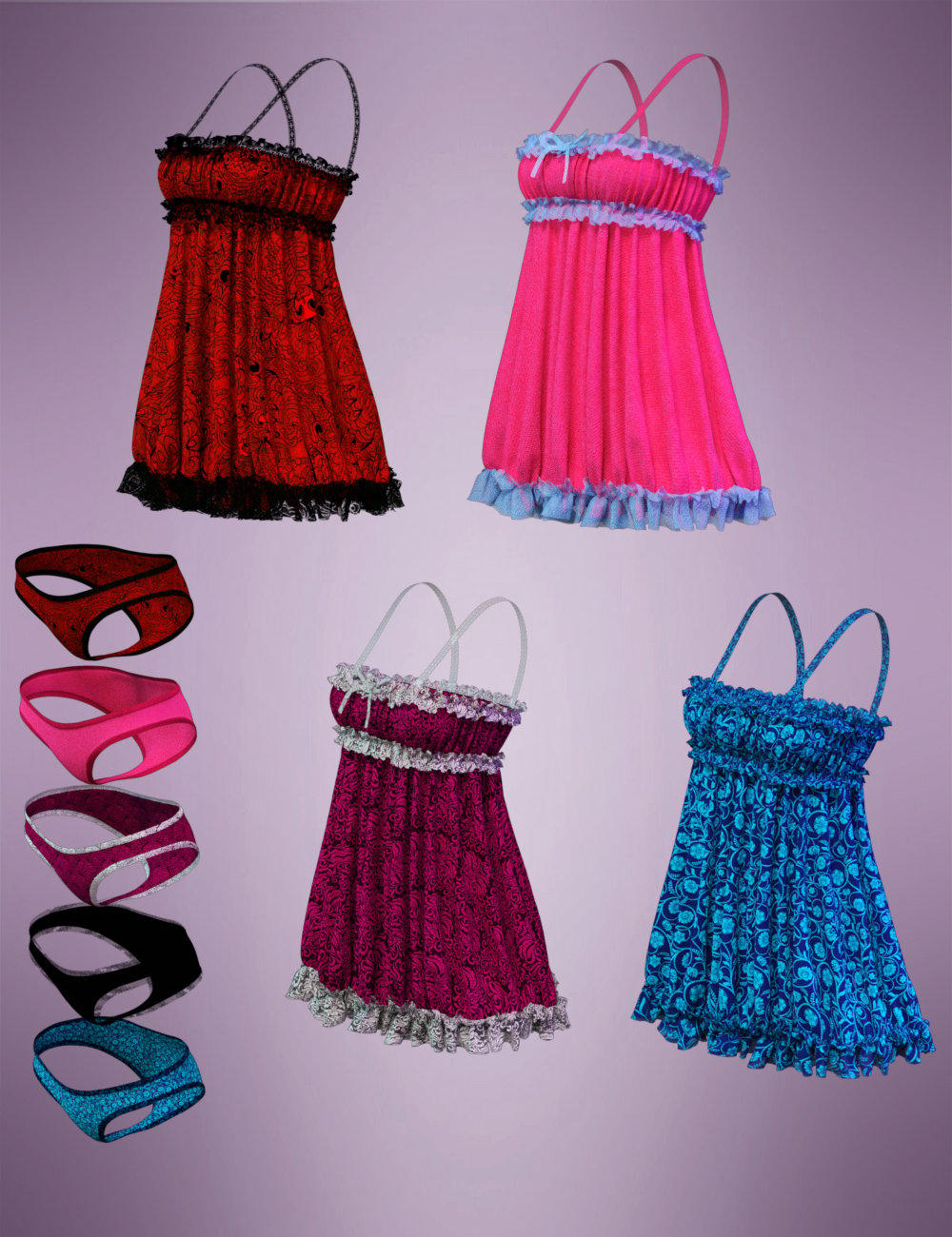 Sleepwear for Genesis 8 Female(s) by: Charlie, 3D Models by Daz 3D