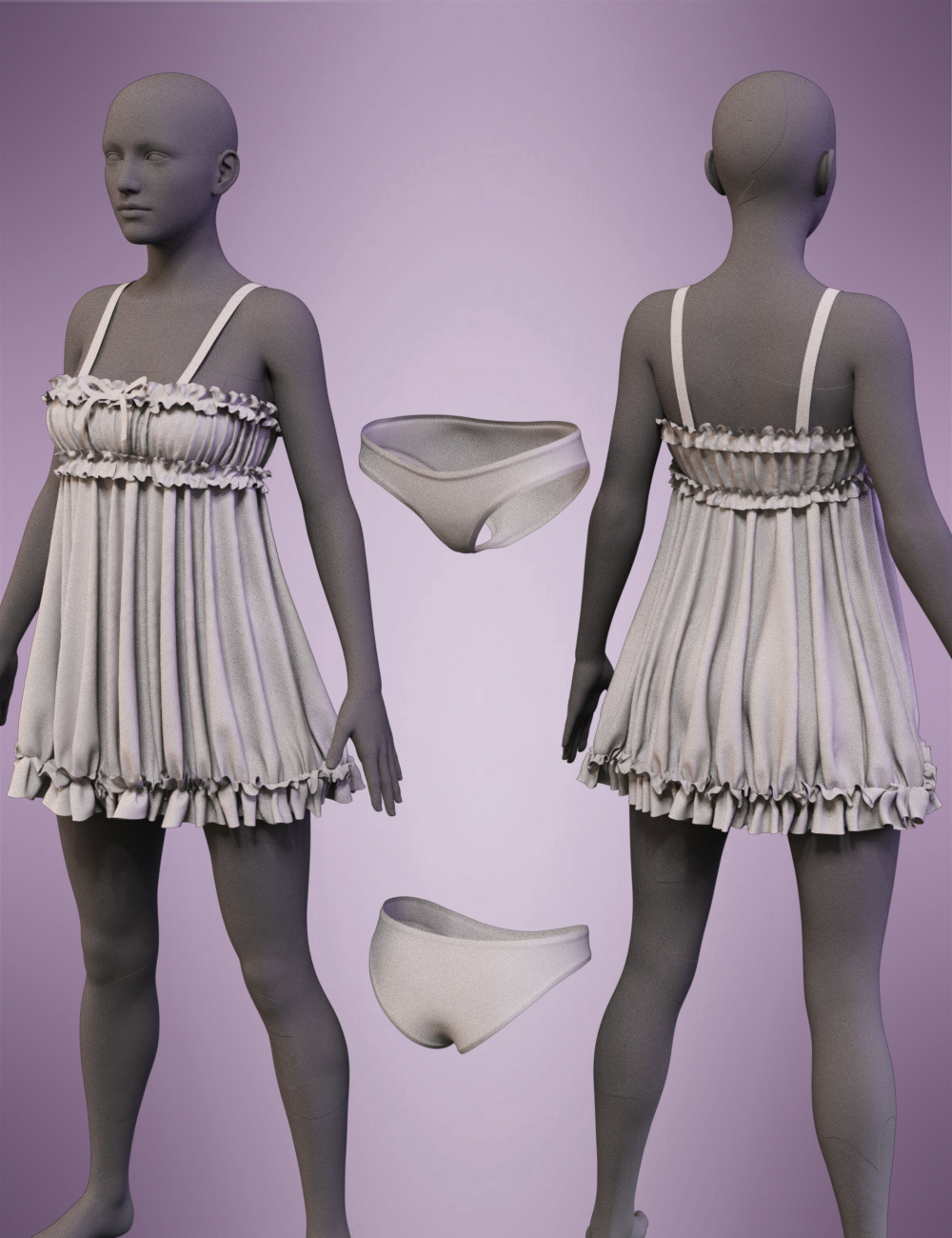Sleepwear for Genesis 8 Female(s) by: Charlie, 3D Models by Daz 3D