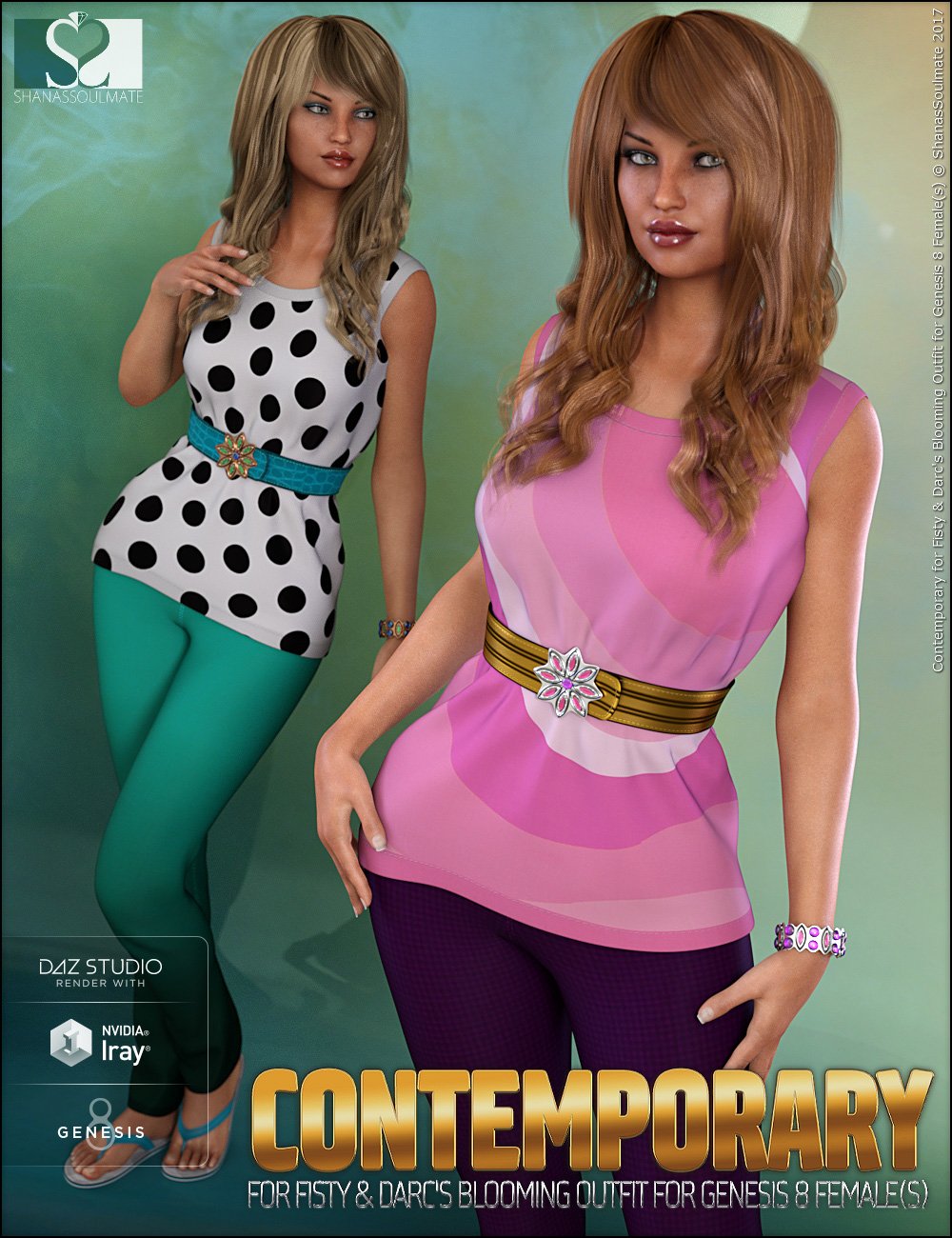 Blooming Outfit Contemporary Textures by: ShanasSoulmate, 3D Models by Daz 3D