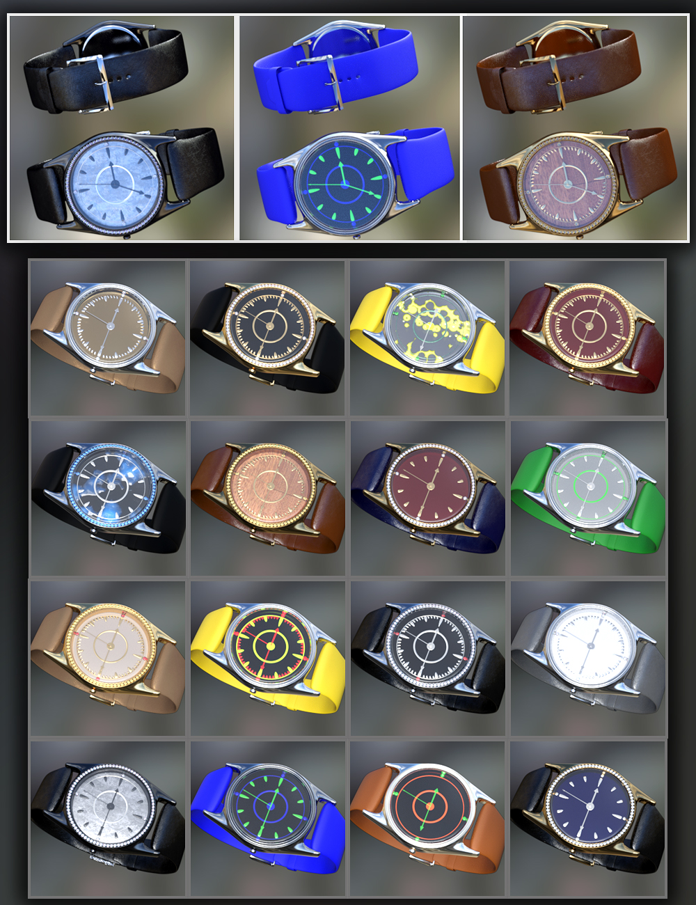 Luxury Watches for Genesis 8 Male(s) by: Titan XiVirtual_World, 3D Models by Daz 3D