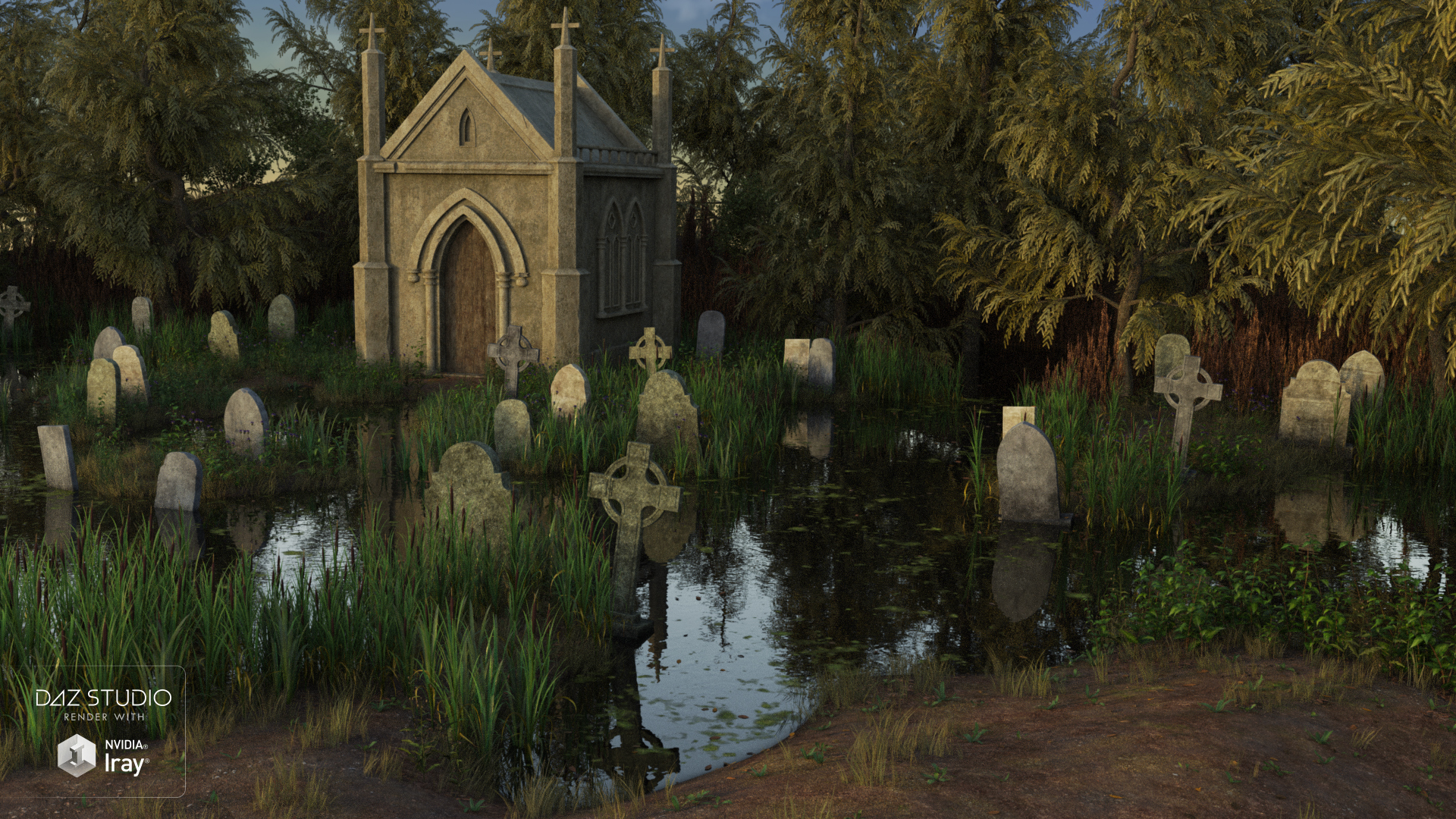 Flooded Cemetery by: PeanterraAndrey Pestryakov, 3D Models by Daz 3D