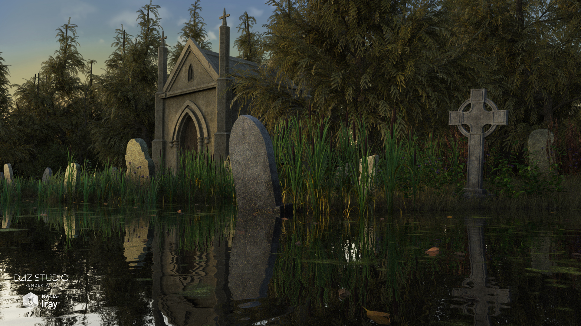 Flooded Cemetery by: PeanterraAndrey Pestryakov, 3D Models by Daz 3D