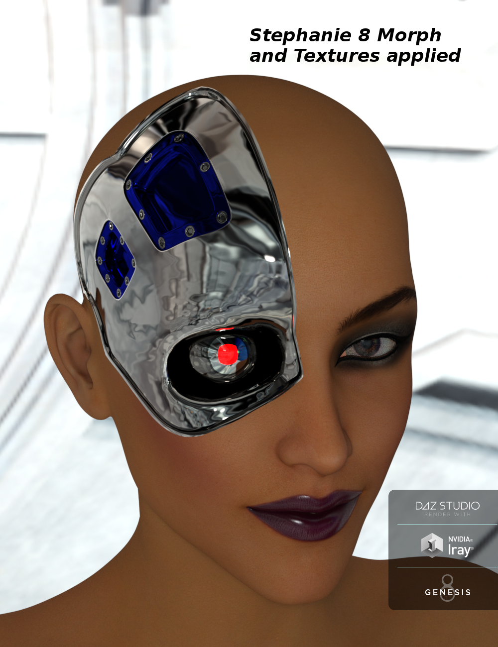 Cybernetic Head for Genesis 8 Female(s) by: JSchaper, 3D Models by Daz 3D