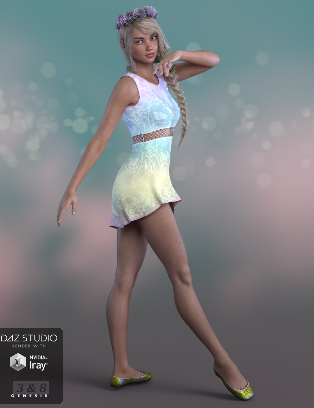 dForce Summer Angel Outfit for Genesis 3 and 8 Female(s) Daz 3D