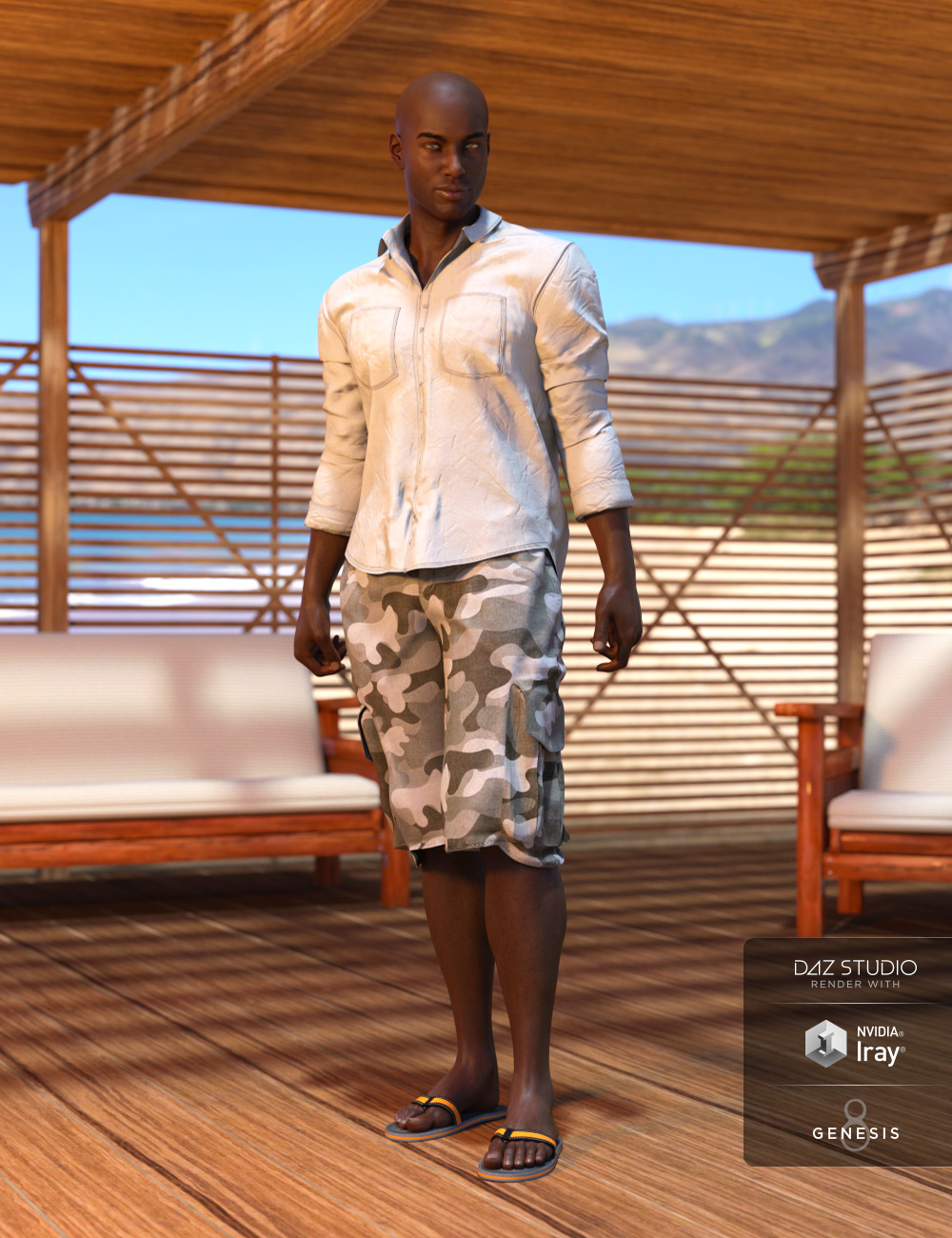 Boardwalk Casual Outfit for Genesis 8 Male(s) by: -Yannek-Barbara Brundon, 3D Models by Daz 3D
