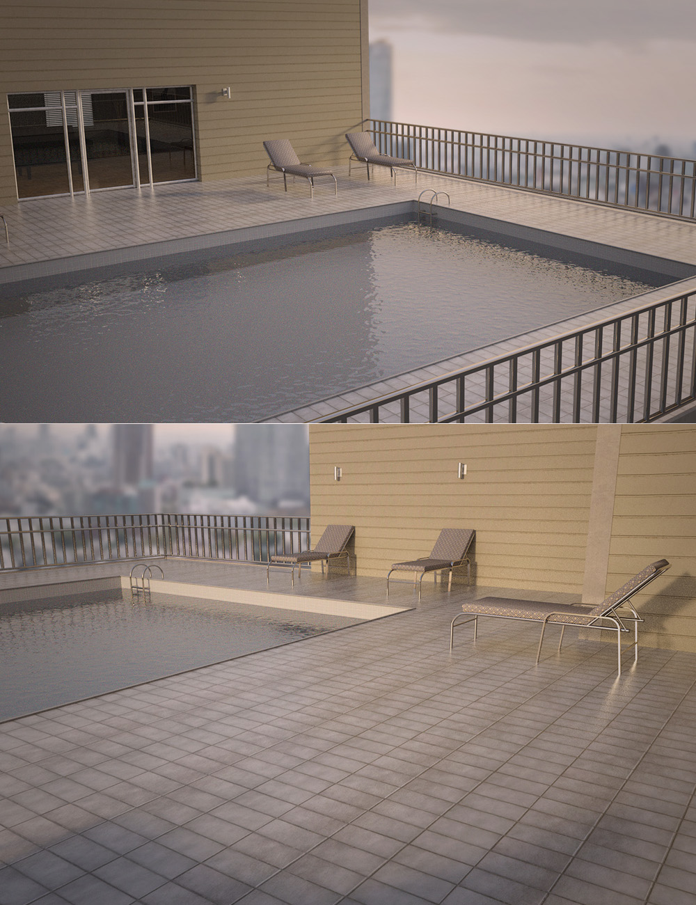 Apartment Patio with Pool by: , 3D Models by Daz 3D
