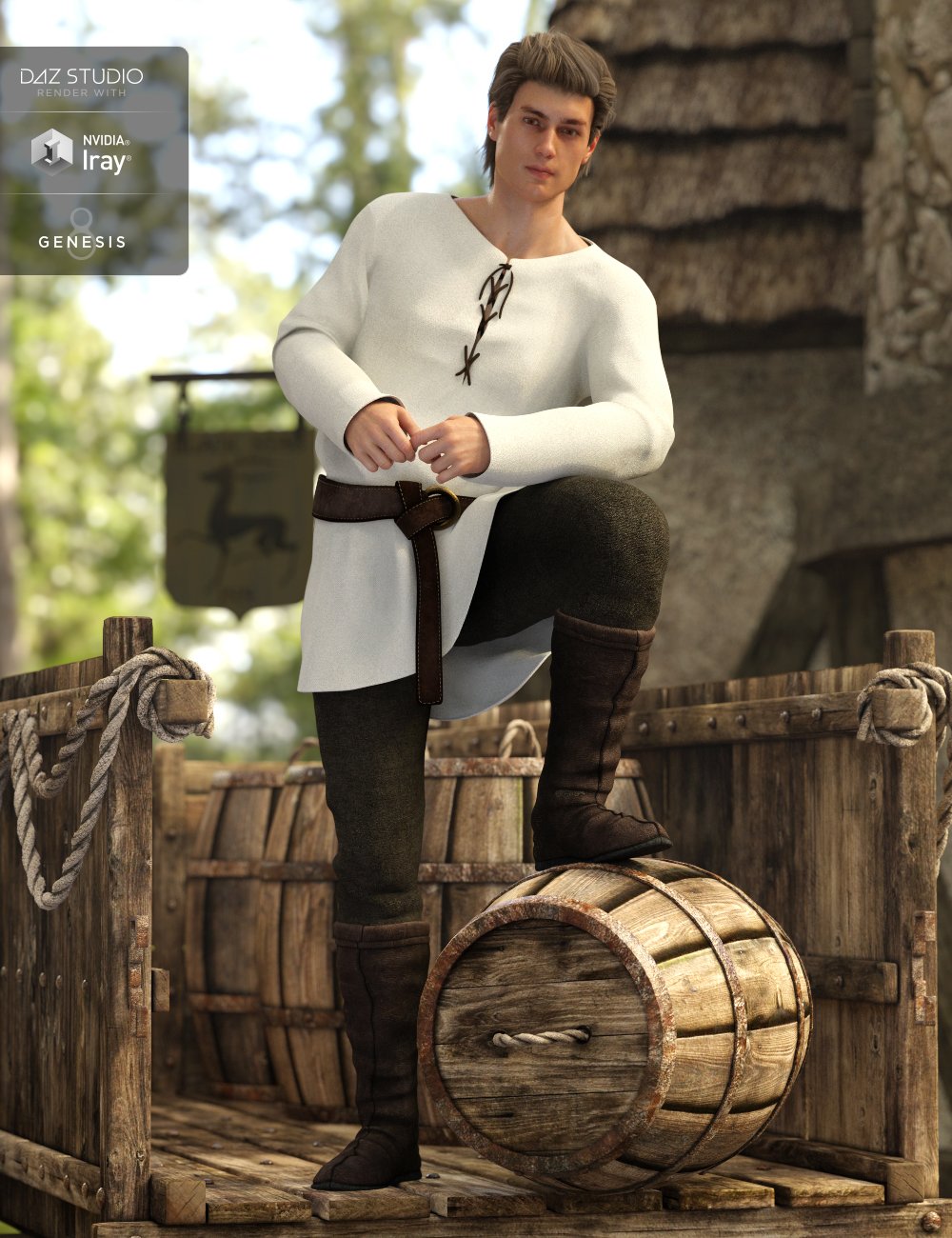 Peasant Outfit for Genesis 8 Male(s) by: JGreenleesPoisenedLily, 3D Models by Daz 3D