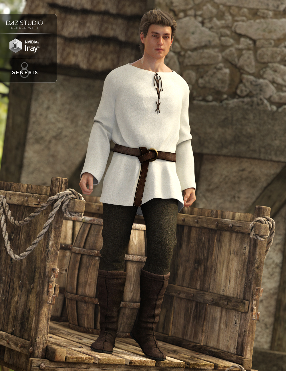 Peasant Outfit for Genesis 8 Male(s) by: JGreenleesPoisenedLily, 3D Models by Daz 3D