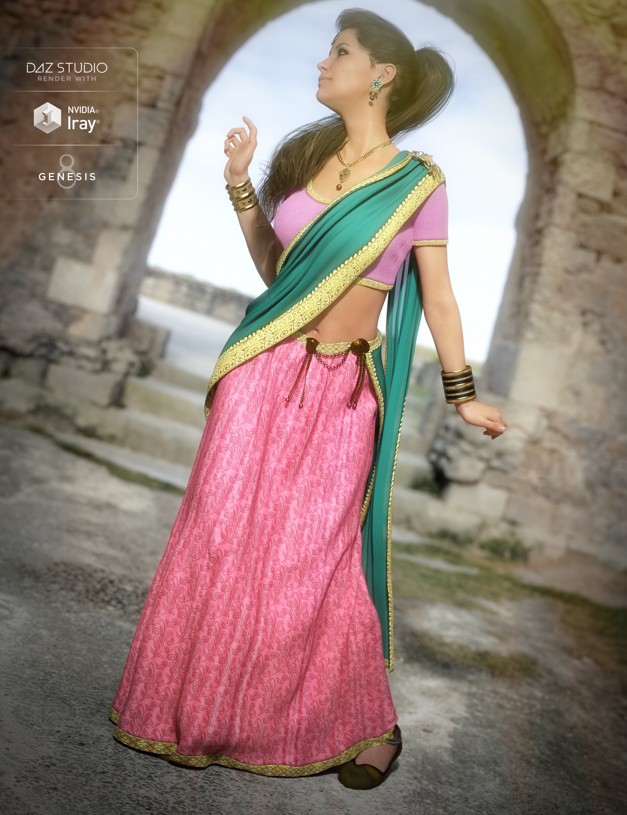 Saree for Genesis 8 Female and Victoria 8 Saree for Genesis 8 Female and Victoria 8 by: Ravenhair, 3D Models by Daz 3D
