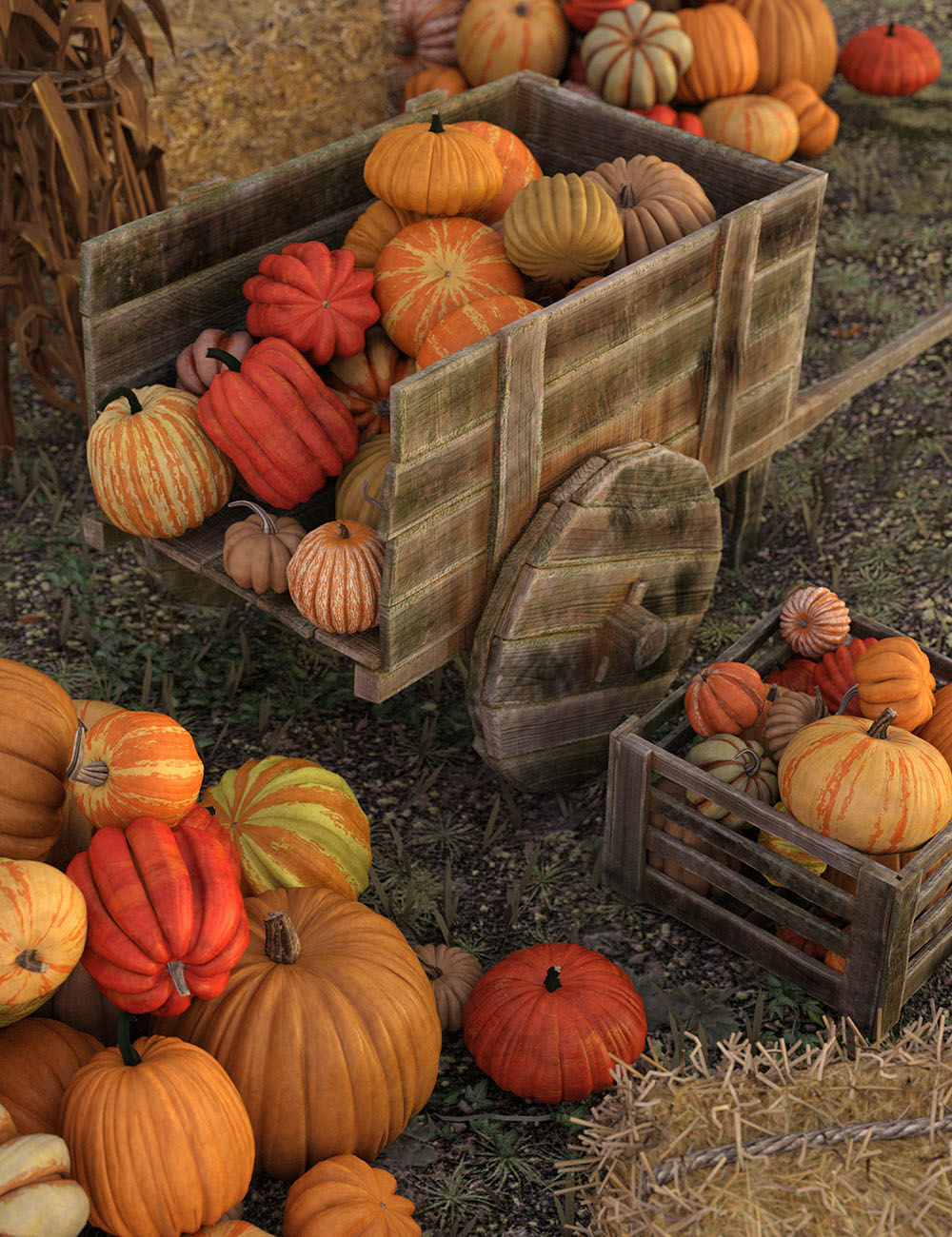 Epic Pumpkin Add-ons by: Orestes Graphics, 3D Models by Daz 3D