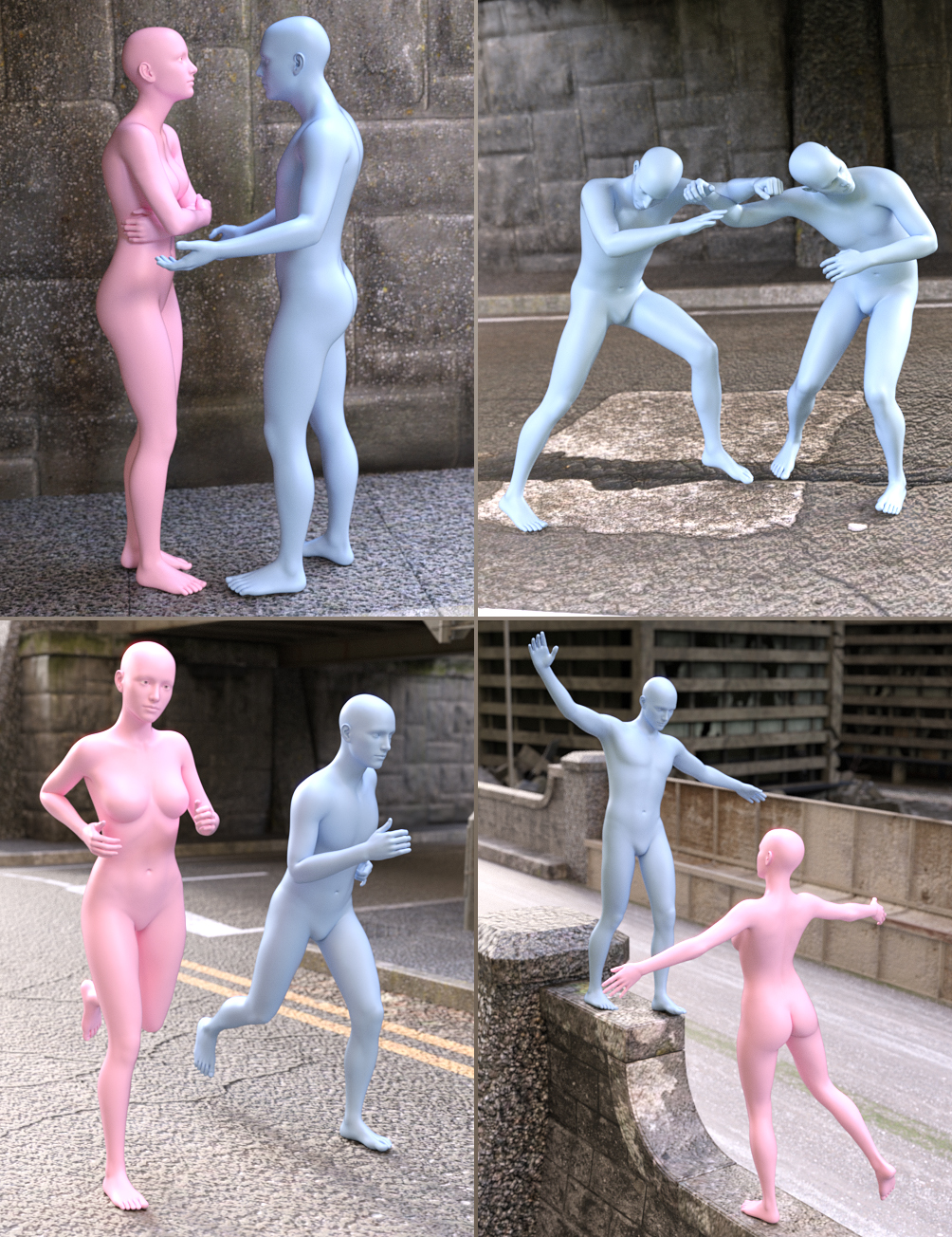 Unused Railway Bridge Poses by: Three Wishes, 3D Models by Daz 3D