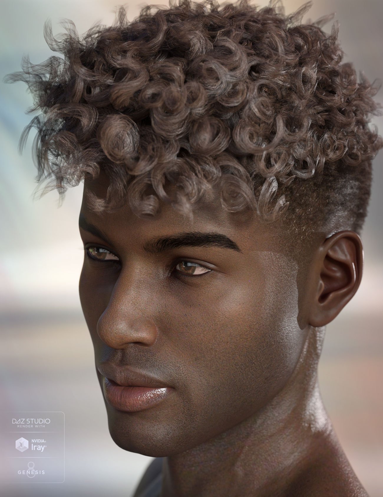 Terran Hair for Genesis 3 and 8 Male(s) by: AprilYSH, 3D Models by Daz 3D