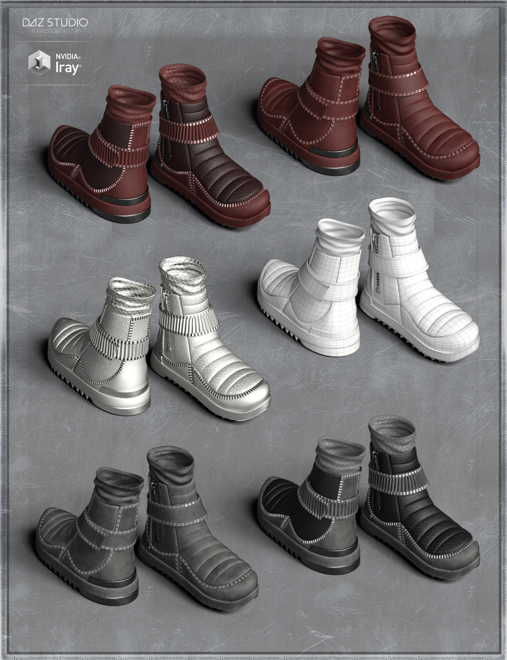 NEO High Boots and High Top Sneaker for Genesis 8 Male(s) by: FUNtasi, 3D Models by Daz 3D