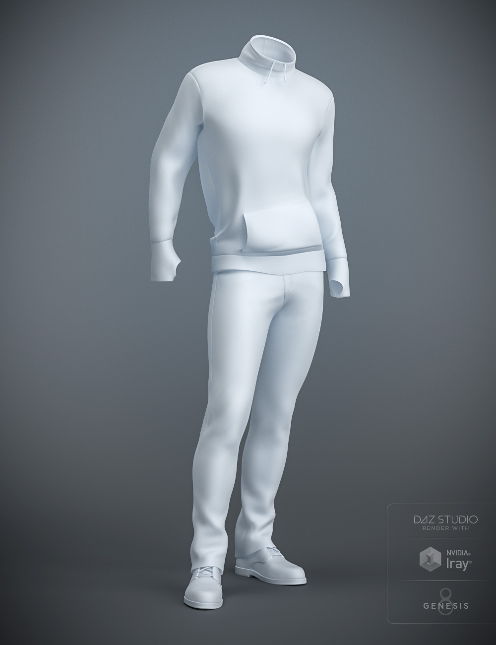 High Neck Sweatshirt Outfit for Genesis 8 Male(s) by: DirtyFairyNikisatez, 3D Models by Daz 3D