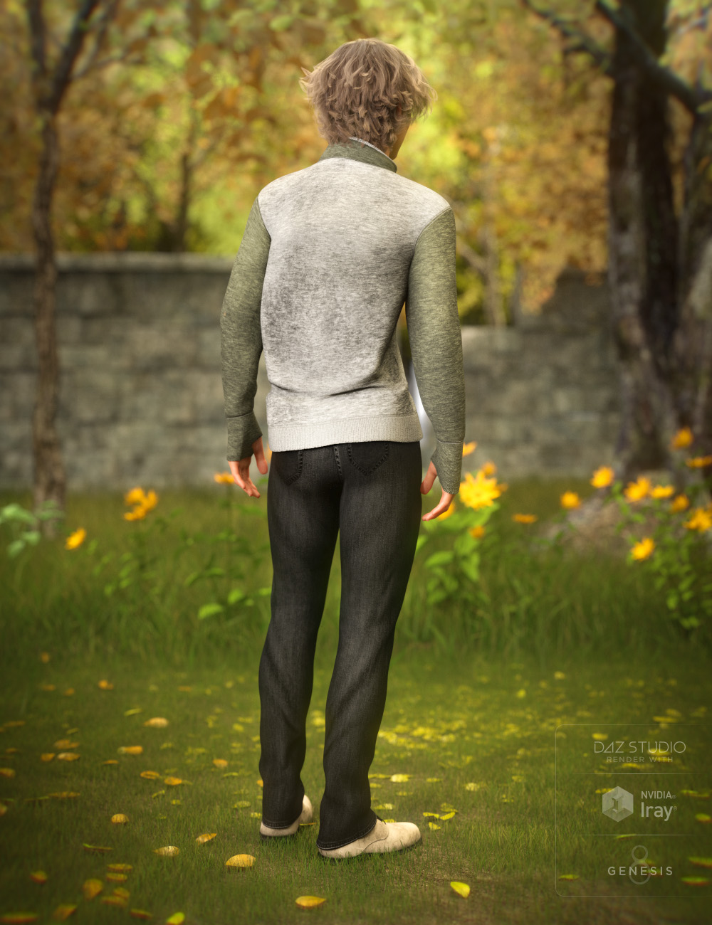 High Neck Sweatshirt Outfit for Genesis 8 Male(s) by: DirtyFairyNikisatez, 3D Models by Daz 3D