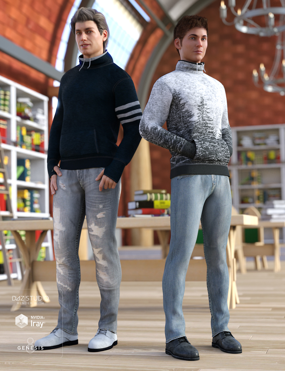 High Neck Sweatshirt Outfit Textures by: DirtyFairy, 3D Models by Daz 3D
