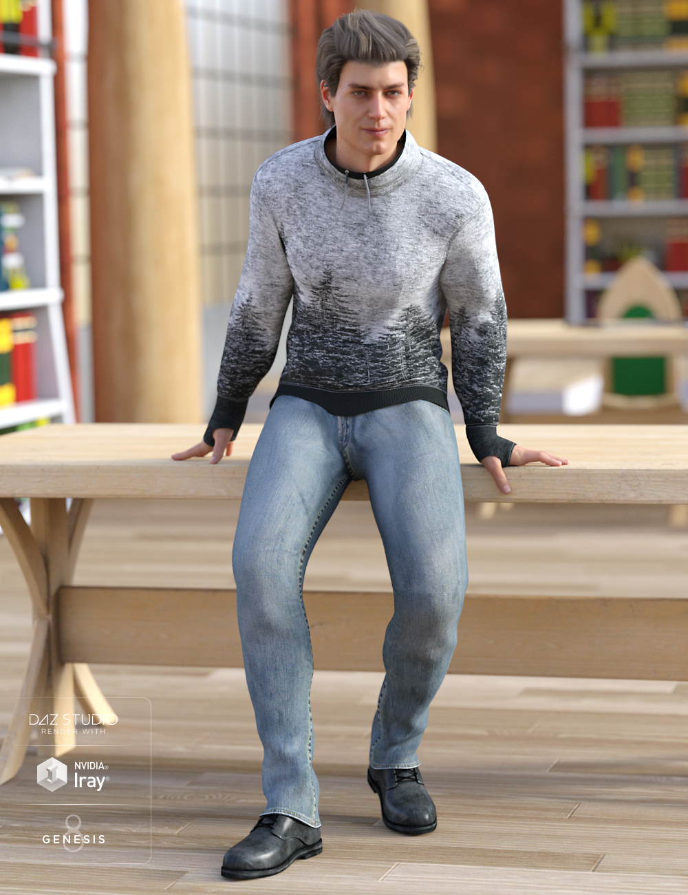 High Neck Sweatshirt Outfit Textures by: DirtyFairy, 3D Models by Daz 3D