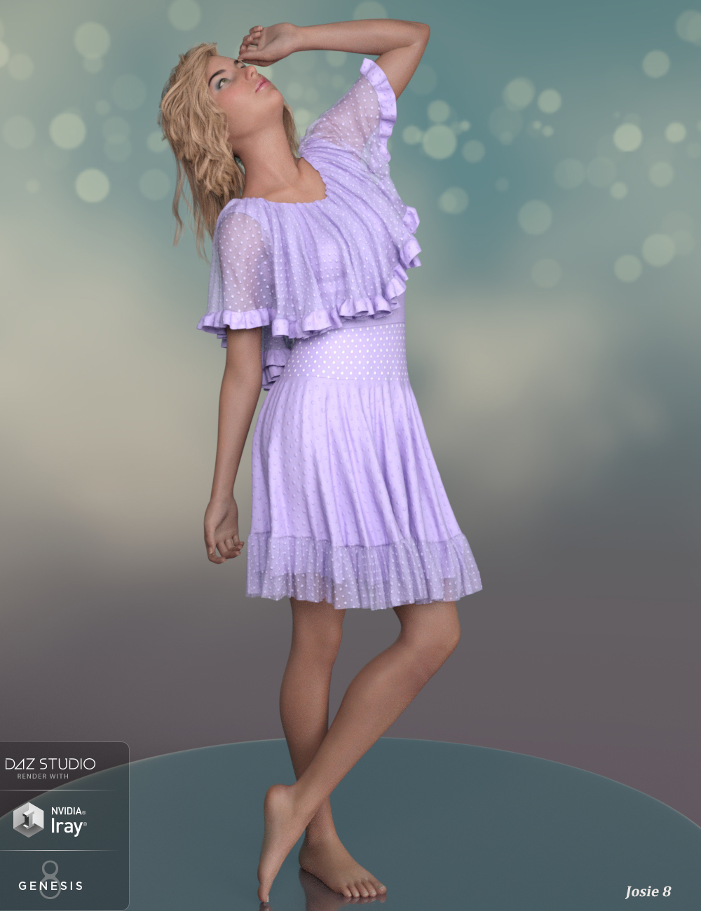 dForce Fiona Dress for Genesis 8 Female(s) by: PandyGirl, 3D Models by Daz 3D