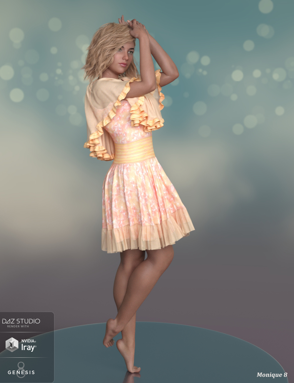 dForce Fiona Dress for Genesis 8 Female(s) by: PandyGirl, 3D Models by Daz 3D
