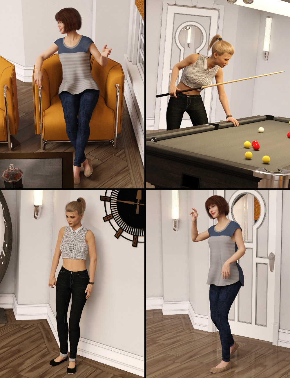 Girls Night Out by: Three Wishes, 3D Models by Daz 3D