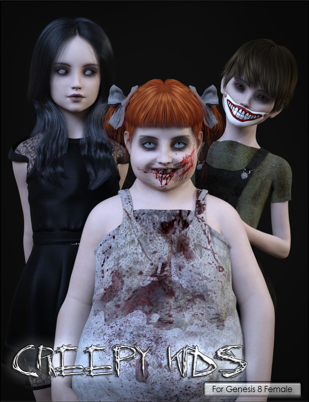 VYK Creepy Kids for Genesis 8 Female by: vyktohria, 3D Models by Daz 3D