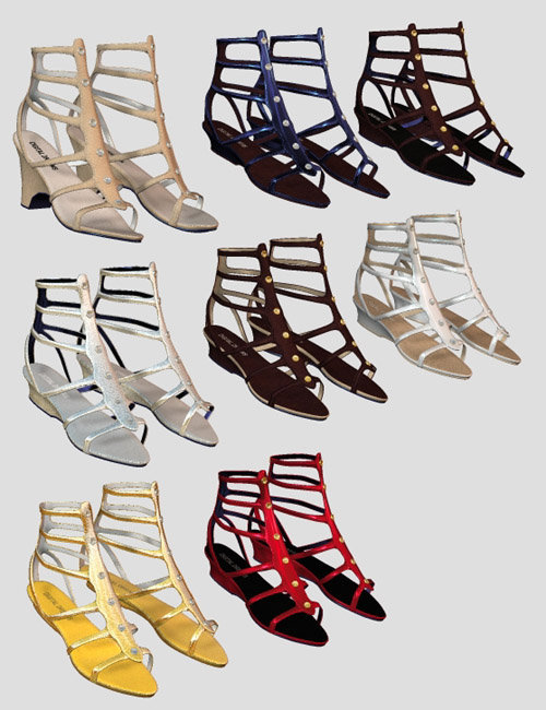 Gladiator Sandals for V4 by: Jim Burton, 3D Models by Daz 3D