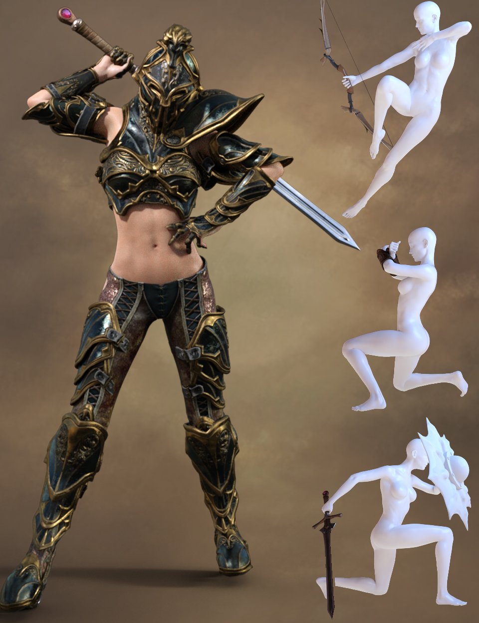 Legendary Poses for Victoria 8 by: Ensary, 3D Models by Daz 3D