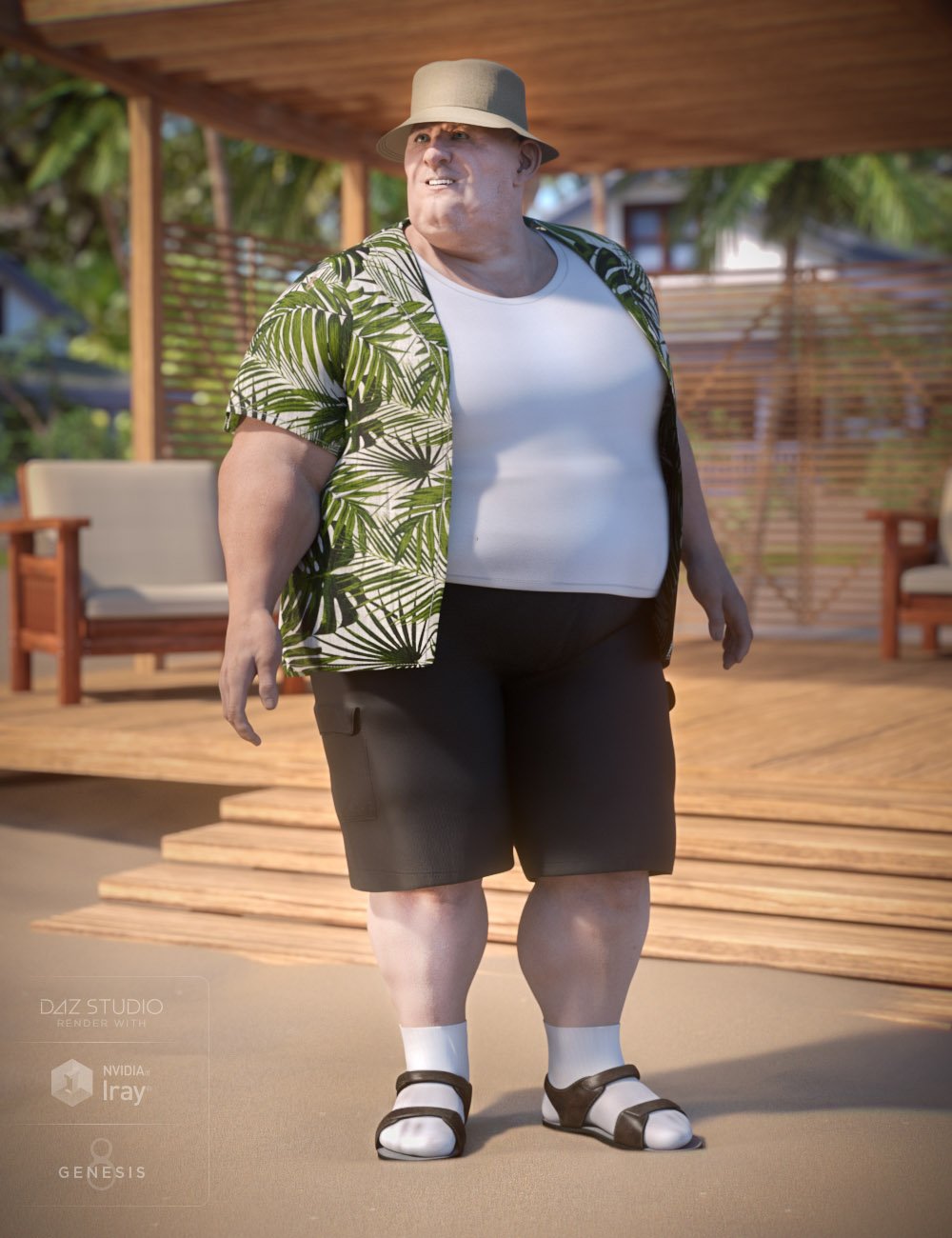 Summer Vacation Outfit for Genesis 8 Male(s) by: DirtyFairyNikisatez, 3D Models by Daz 3D