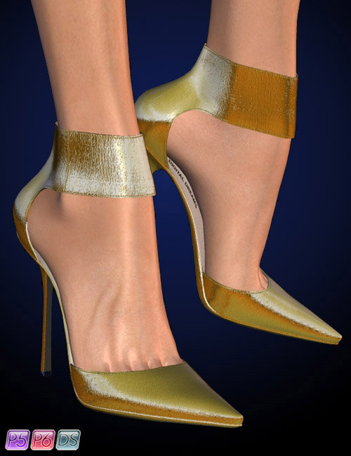 Stylish Shoes - Anklewrap Pumps for V4 by: Jim Burton, 3D Models by Daz 3D