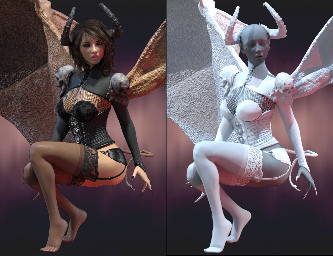 Infernal Succubus Outfit and Add-Ons for Genesis 8 Female by: Herschel Hoffmeyer, 3D Models by Daz 3D