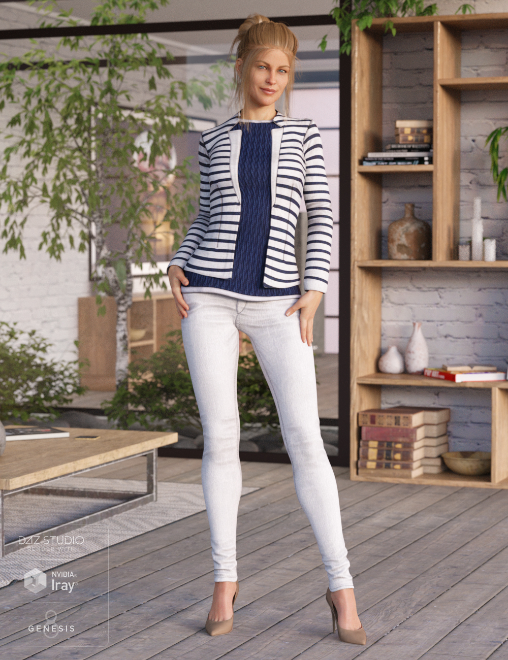 Blazer and Skinny Jeans Outfit Textures by: Luthbellina, 3D Models by Daz 3D