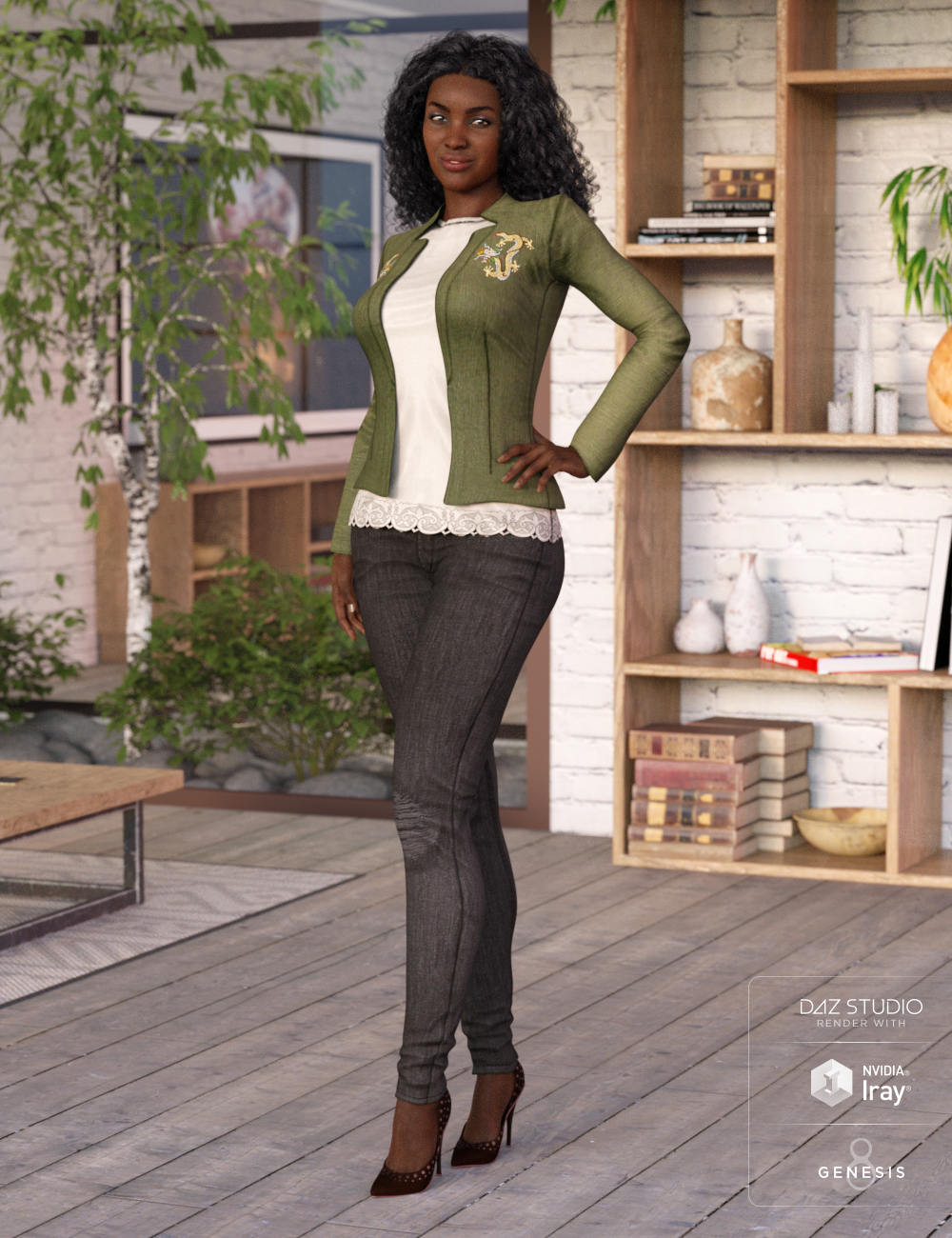 Blazer and Skinny Jeans Outfit Textures by: , 3D Models by Daz 3D