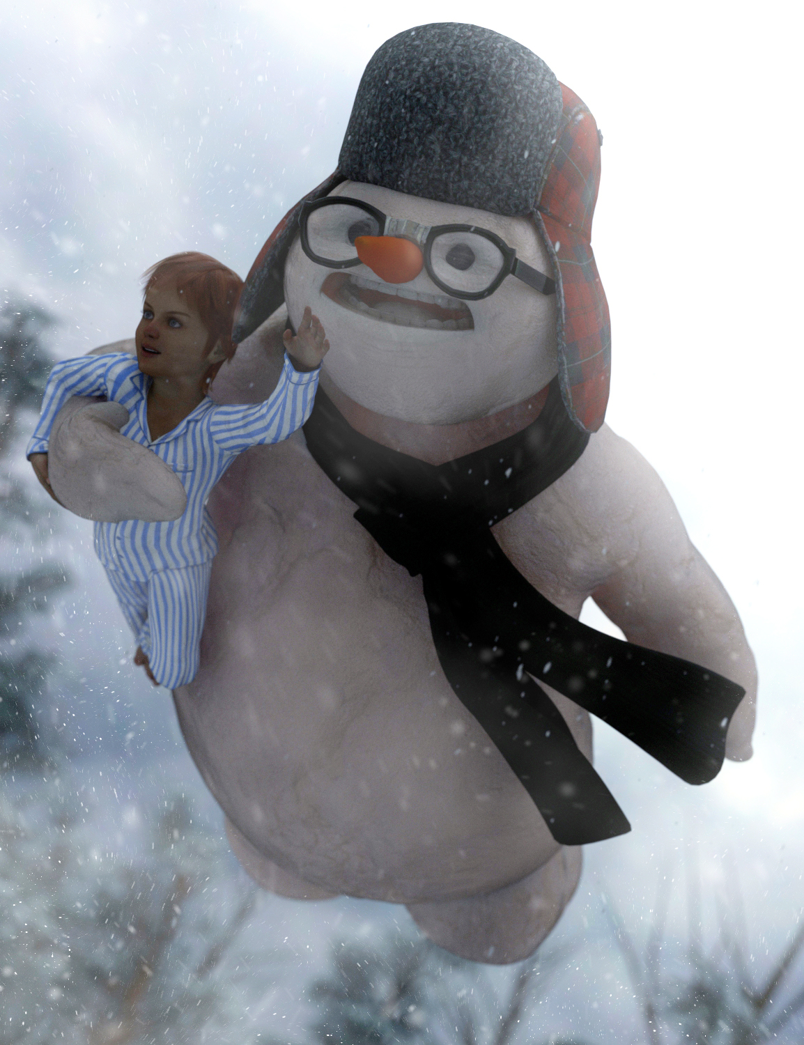 Snowman HD for Genesis 8 Male by: JoeQuick, 3D Models by Daz 3D